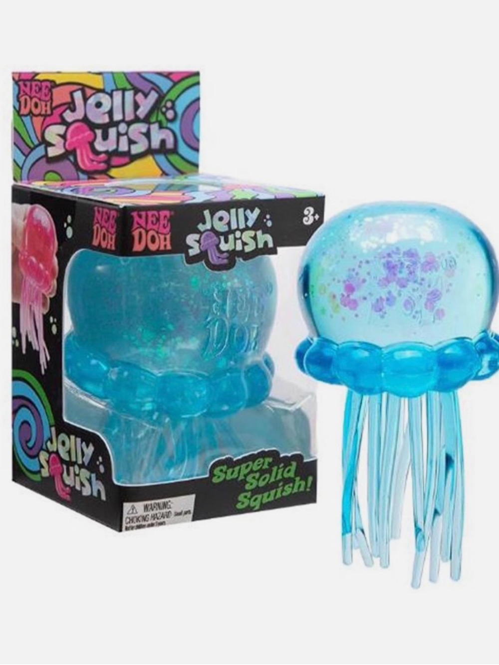 Purple Nee Doh Jelly Squish Pink Jellyfish Squishy Toy - Picture 2 of 4